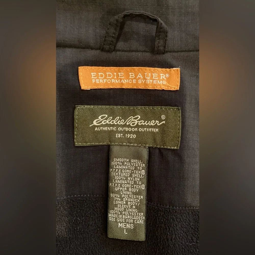 Eddie Bauer Performance Systems Men’s Gore-Tex Black Jacket Coat Size L - Picture 2 of 6